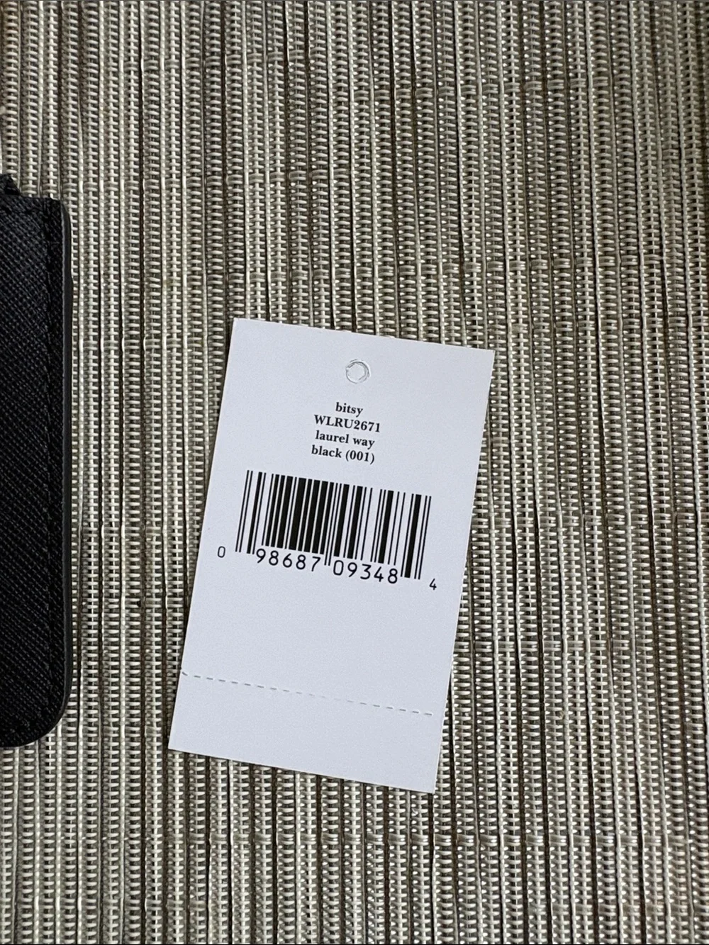 kate spade Black Saffiano Zip Key & Card Holder with Gold Hardware